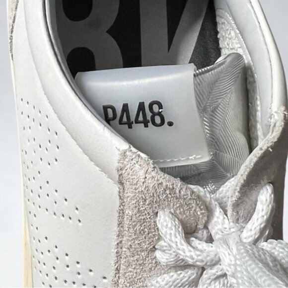 🌻P448 Soho Low Top White/Silver Sneakers Women's Size 38 - Picture 8 of 12